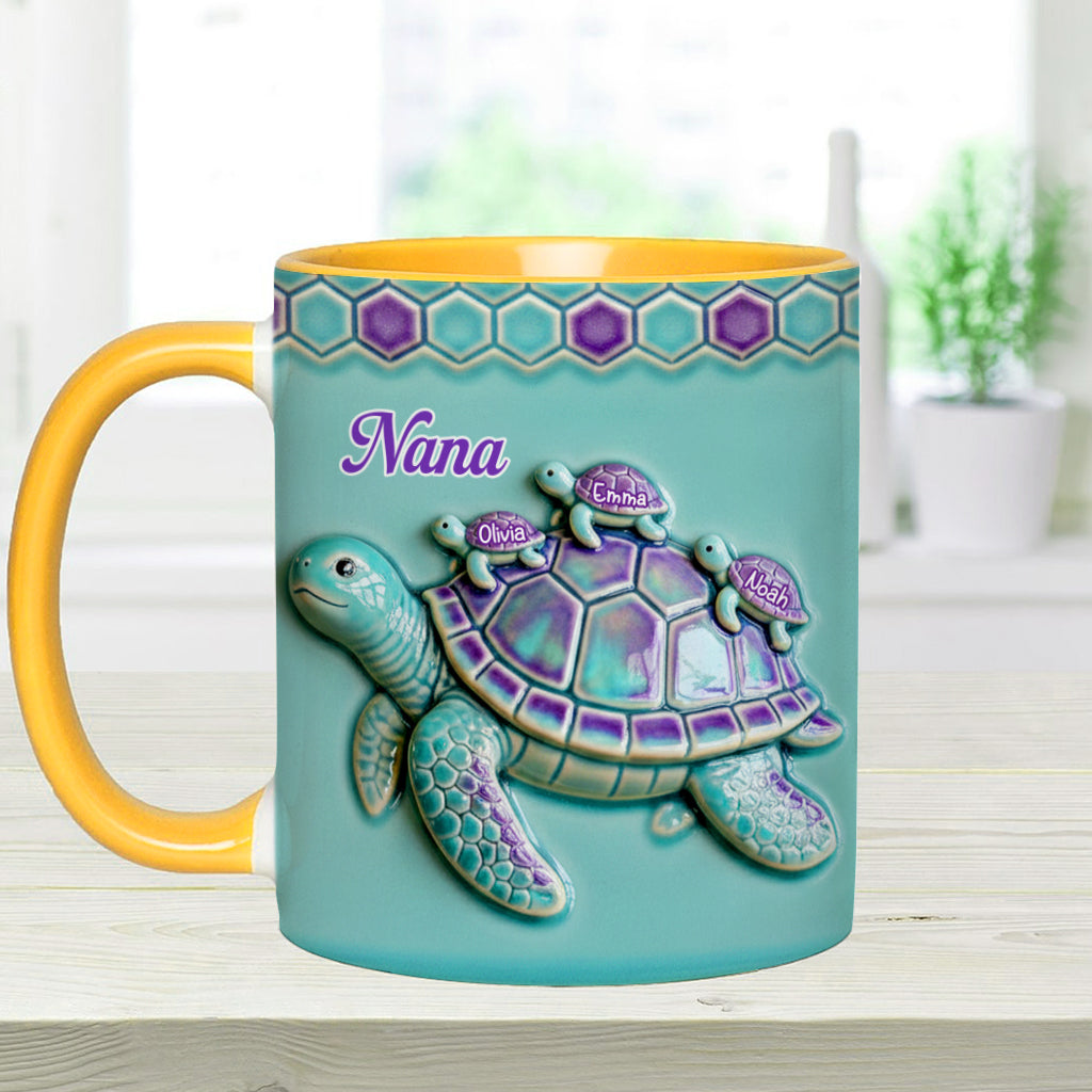 Mug personnalisé « Mamie Tortue » pour maman/grand-mère - Cadeau pour mamie