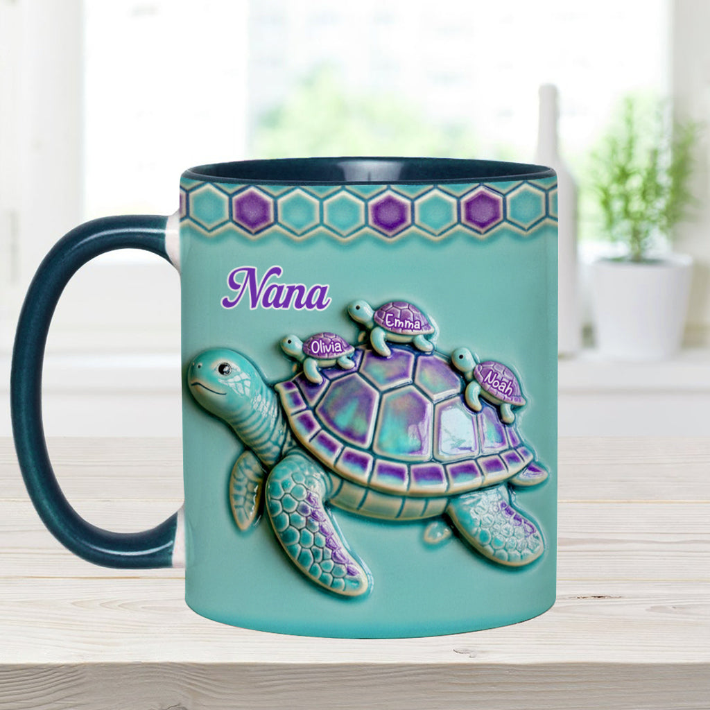Mug personnalisé « Mamie Tortue » pour maman/grand-mère - Cadeau pour mamie