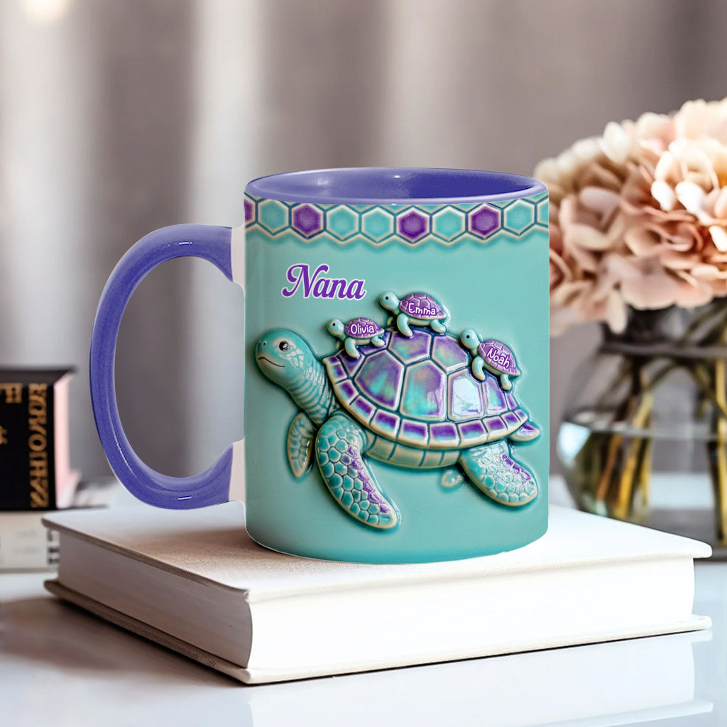 Mug personnalisé « Mamie Tortue » pour maman/grand-mère - Cadeau pour mamie