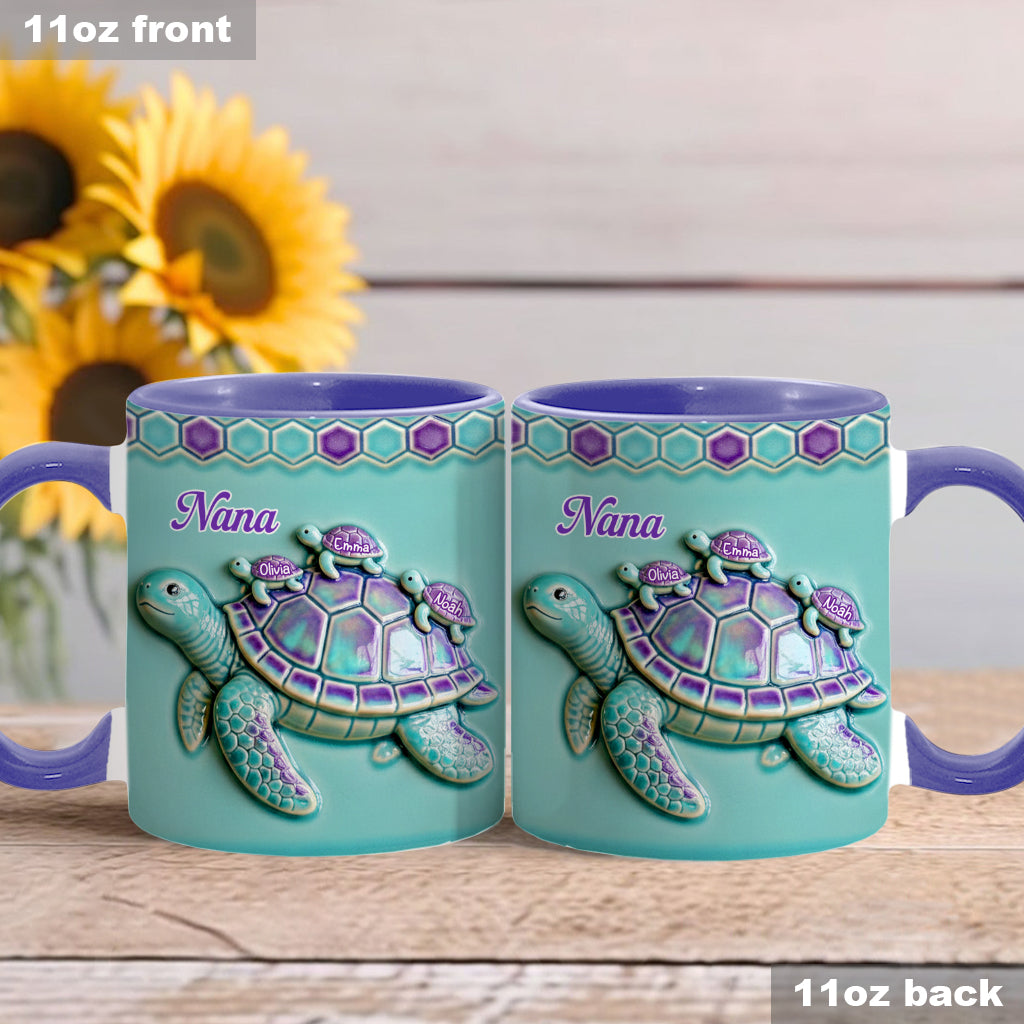 Mug personnalisé « Mamie Tortue » pour maman/grand-mère - Cadeau pour mamie