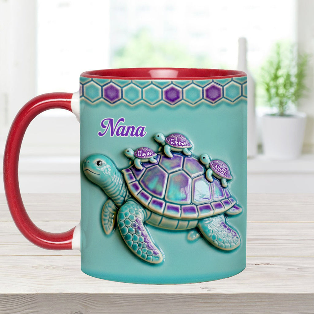 Mug personnalisé « Mamie Tortue » pour maman/grand-mère - Cadeau pour mamie