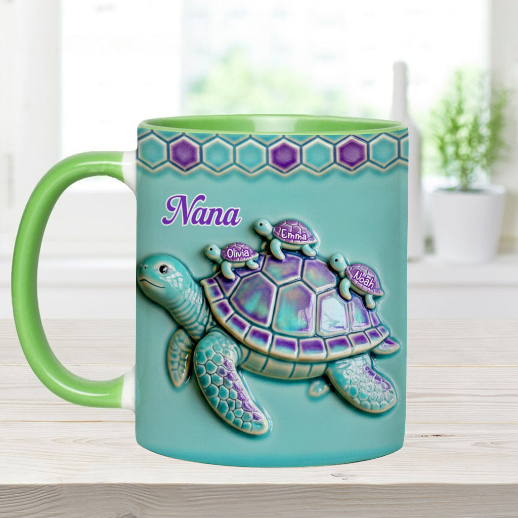 Mug personnalisé « Mamie Tortue » pour maman/grand-mère - Cadeau pour mamie