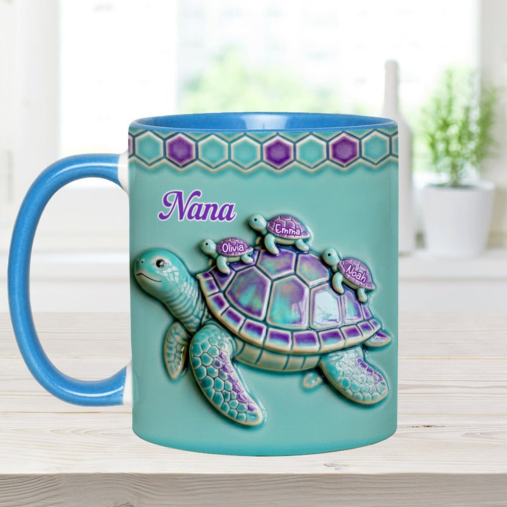 Mug personnalisé « Mamie Tortue » pour maman/grand-mère - Cadeau pour mamie