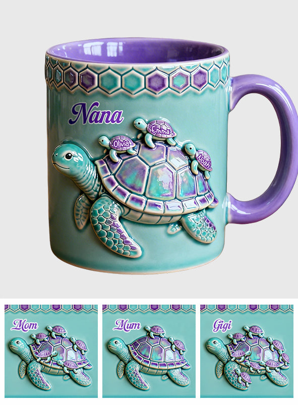 Mug personnalisé « Mamie Tortue » pour maman/grand-mère - Cadeau pour mamie