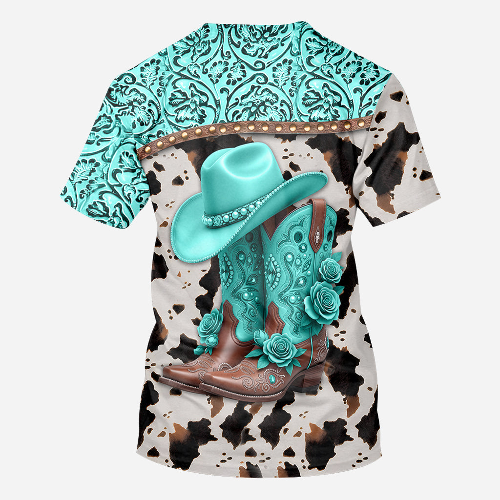 Western-Cowgirl-Stiefel - Personalisiertes Cowgirl-Shirt