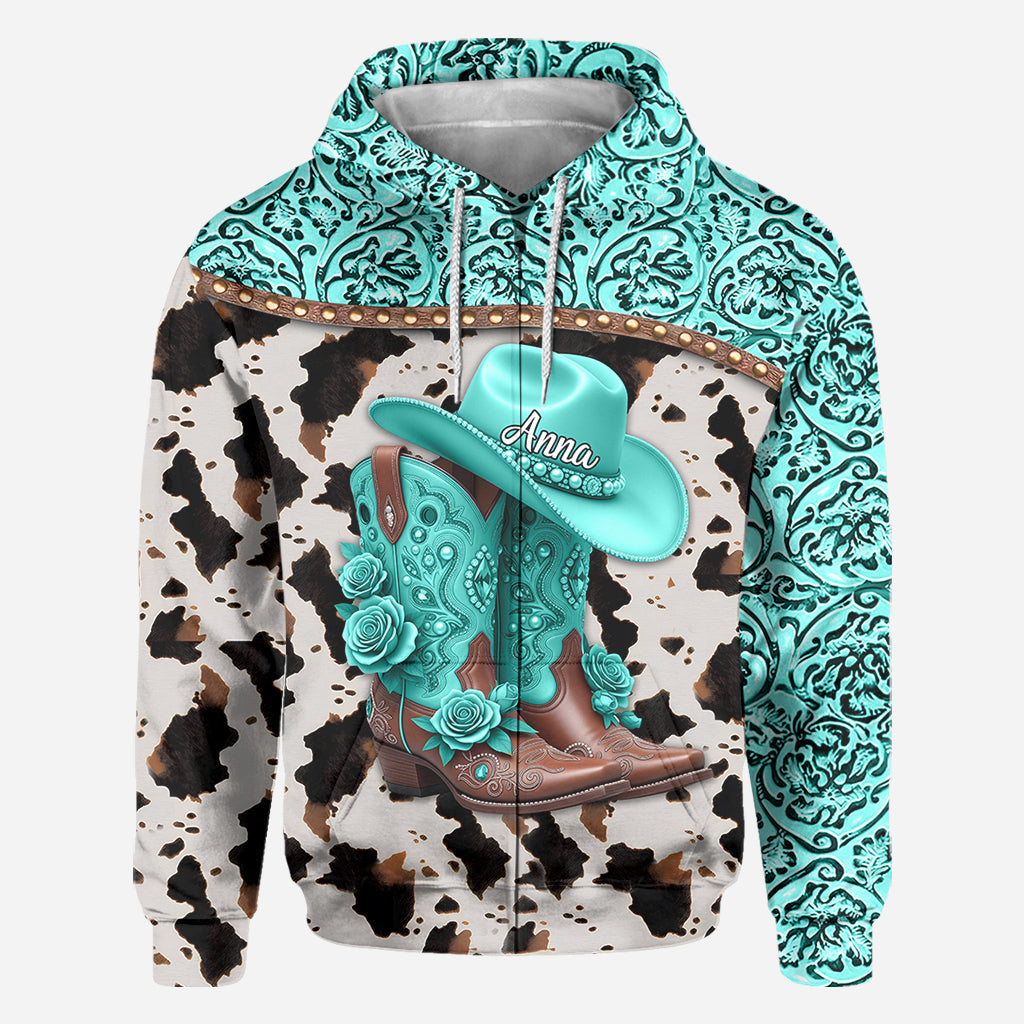 Western-Cowgirl-Stiefel - Personalisiertes Cowgirl-Shirt