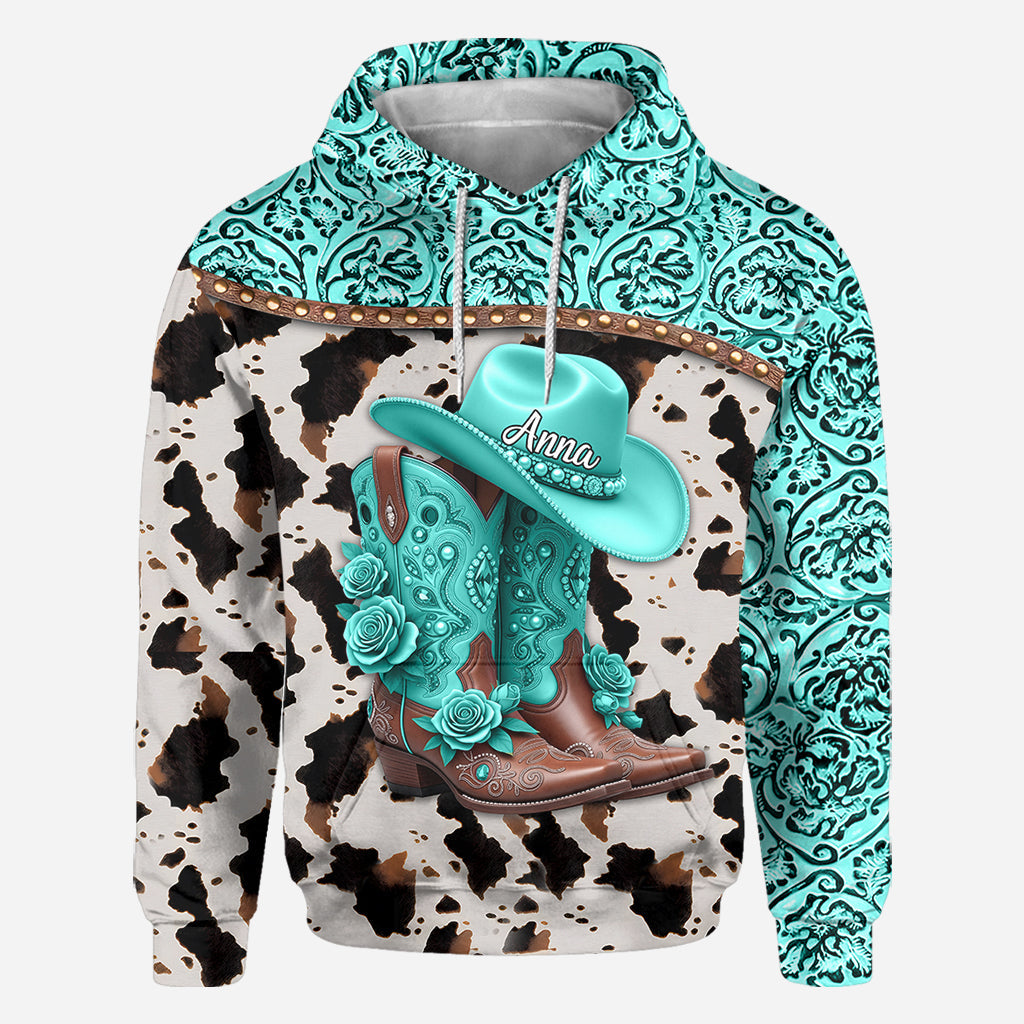 Western-Cowgirl-Stiefel - Personalisiertes Cowgirl-Shirt