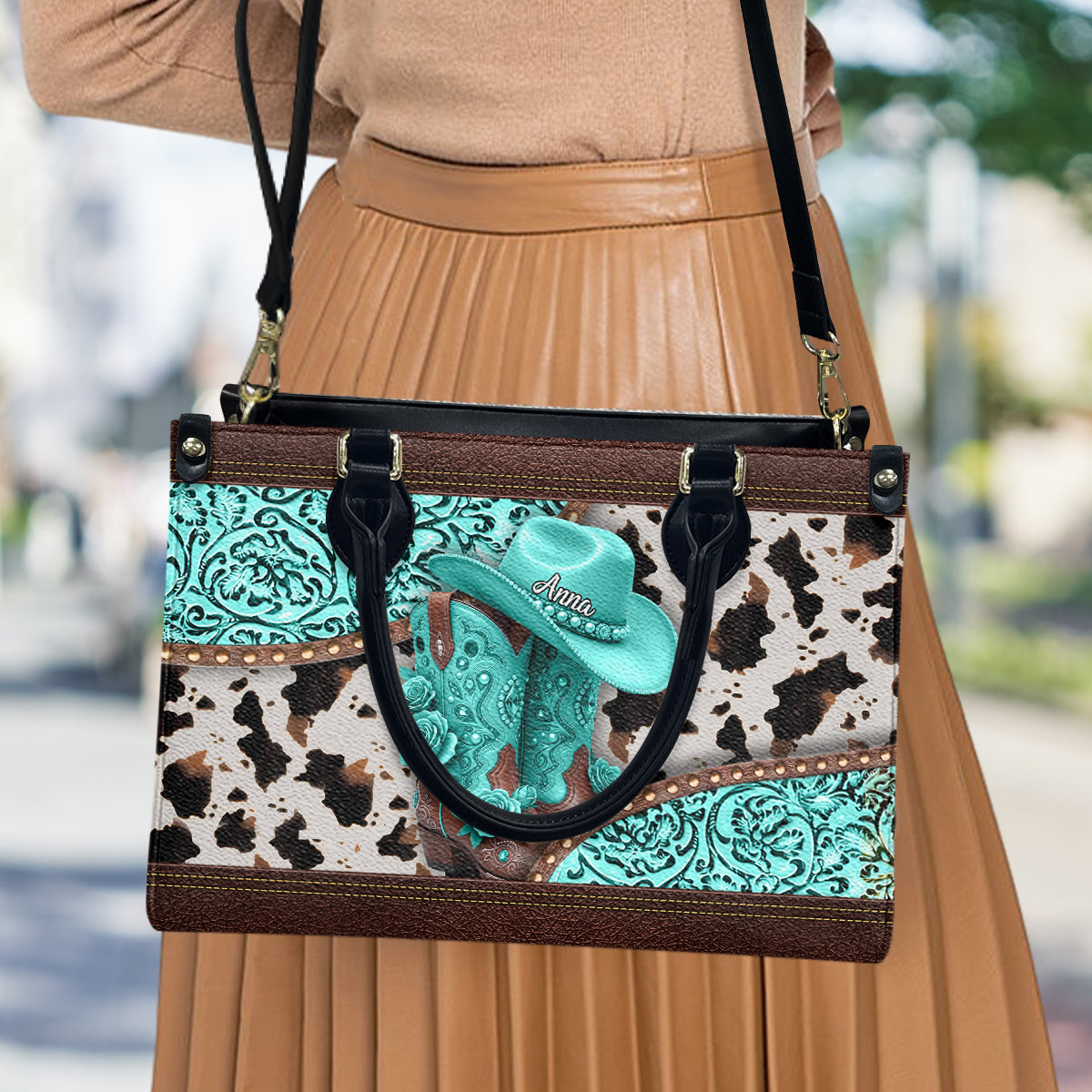 Bottes de cowgirl western - Sac à main en cuir personnalisé pour cowgirl