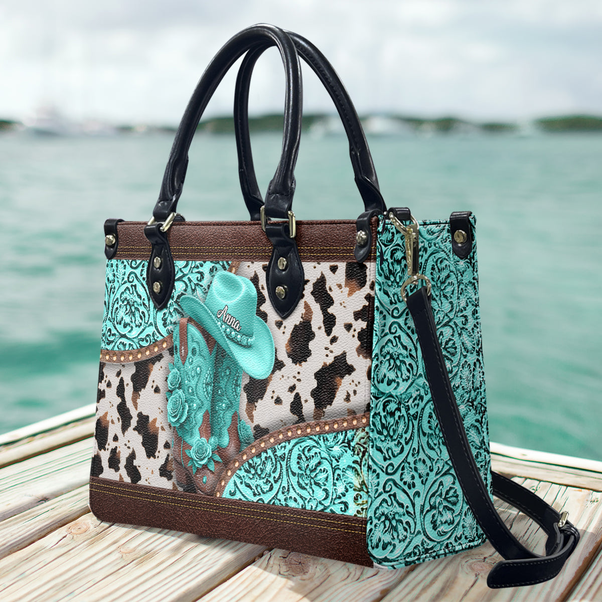 Bottes de cowgirl western - Sac à main en cuir personnalisé pour cowgirl