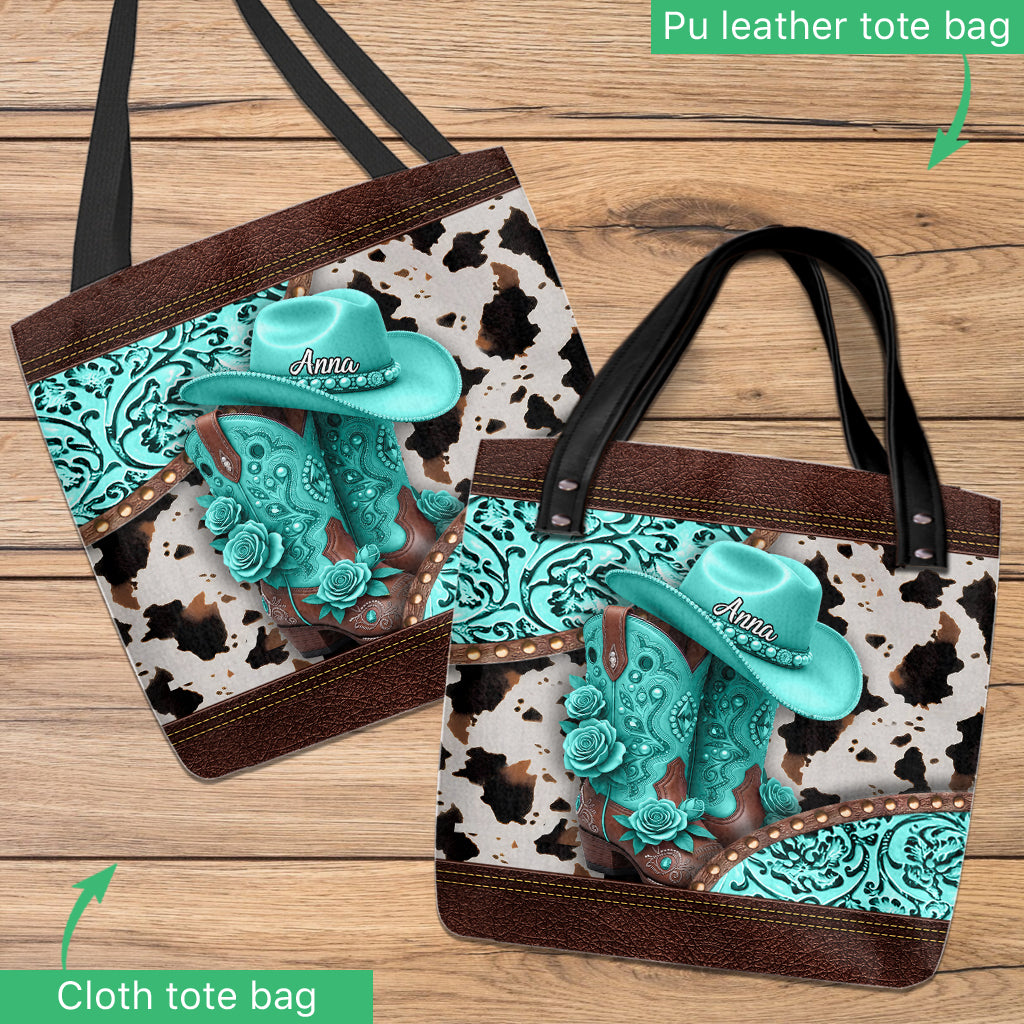 Western Cowgirl Boots - Personalized Cowgirl Tote Bag