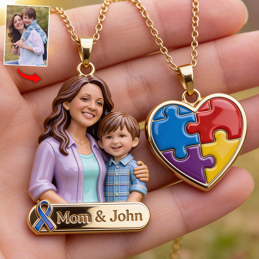 Love Accept Understand - Personalized Autism Awareness Urn Pendant Necklace