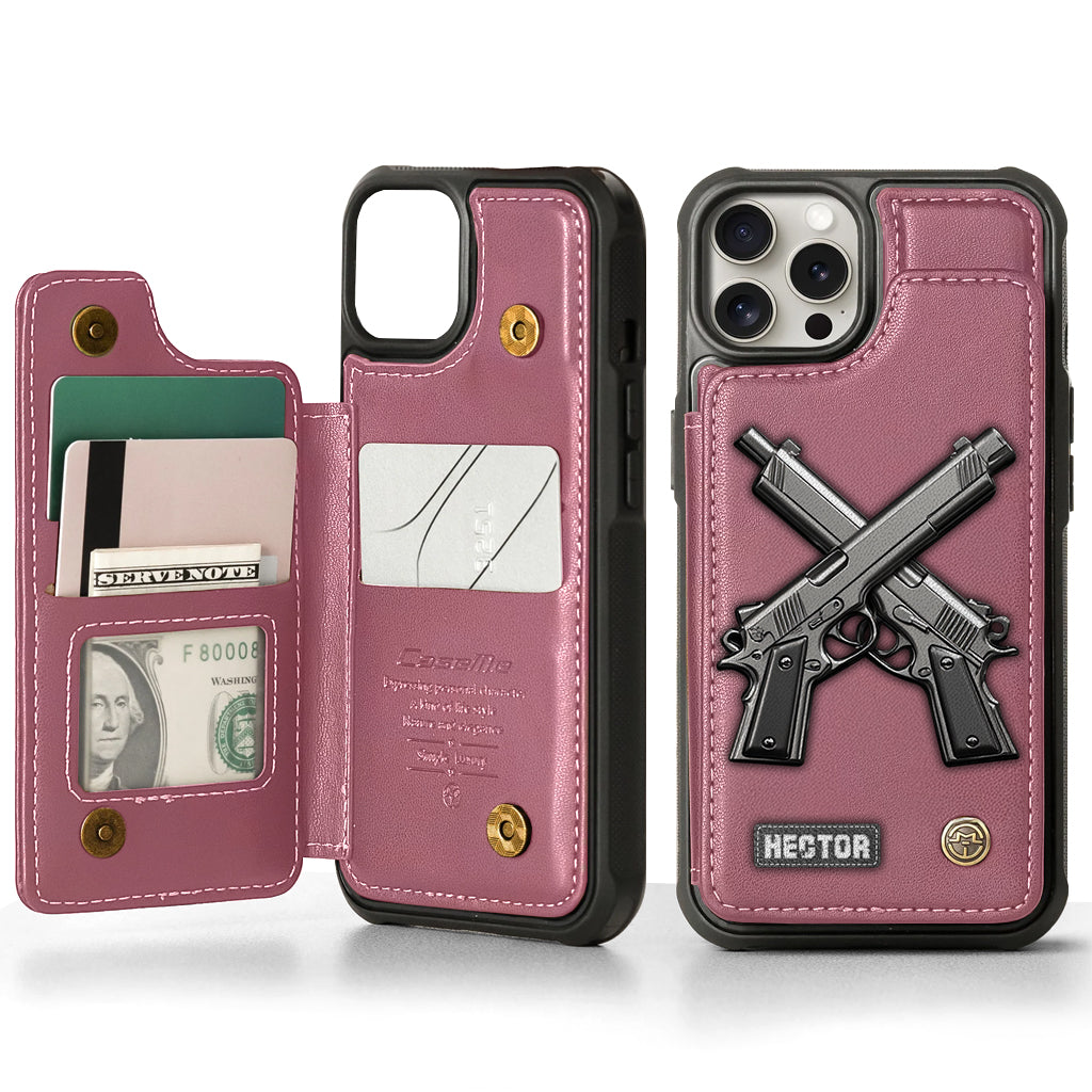 Crossed Pistols - Personalized Tactical equipment Wallet Phone Case