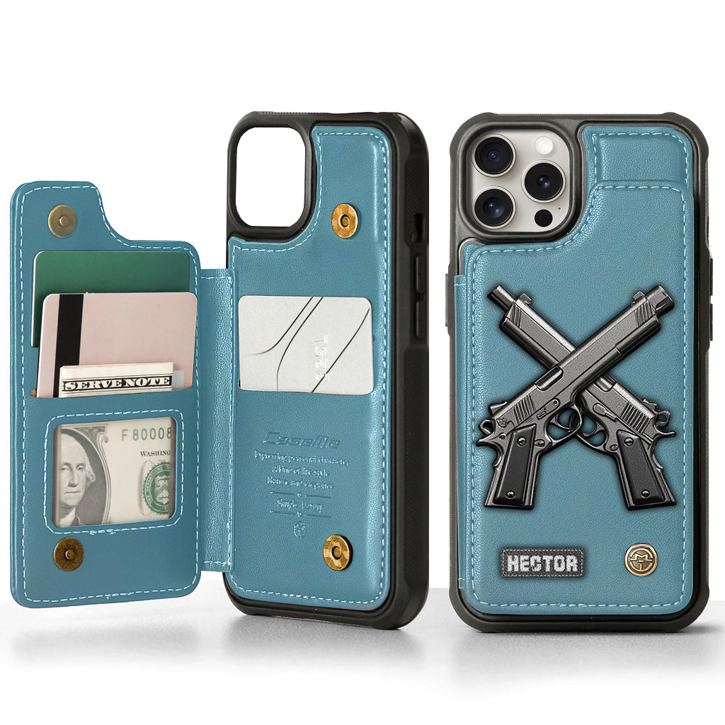 Crossed Pistols - Personalized Tactical equipment Wallet Phone Case