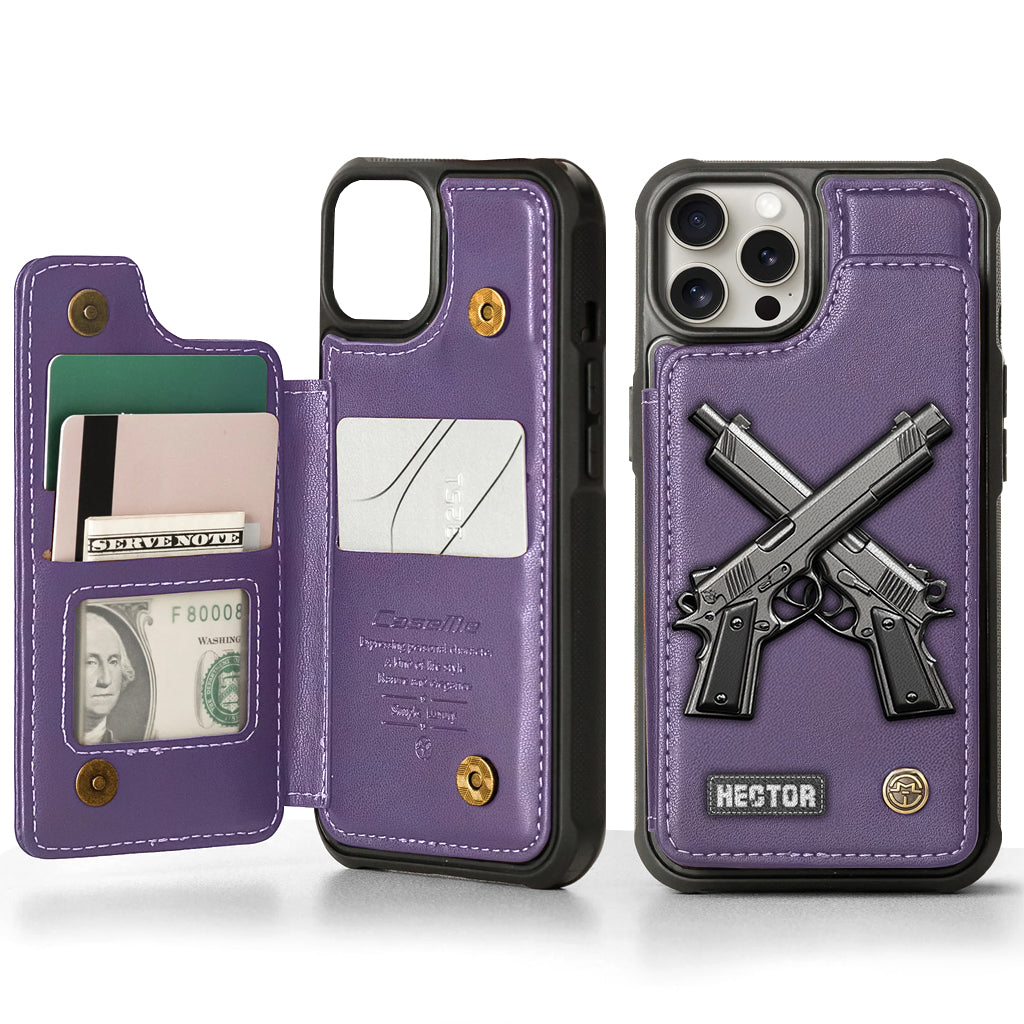 Crossed Pistols - Personalized Tactical equipment Wallet Phone Case