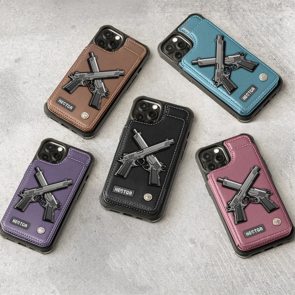 Crossed Pistols - Personalized Tactical equipment Wallet Phone Case