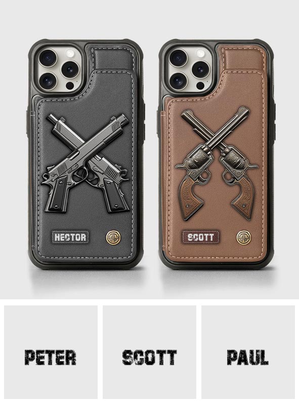 Crossed Pistols - Personalized Tactical equipment Wallet Phone Case
