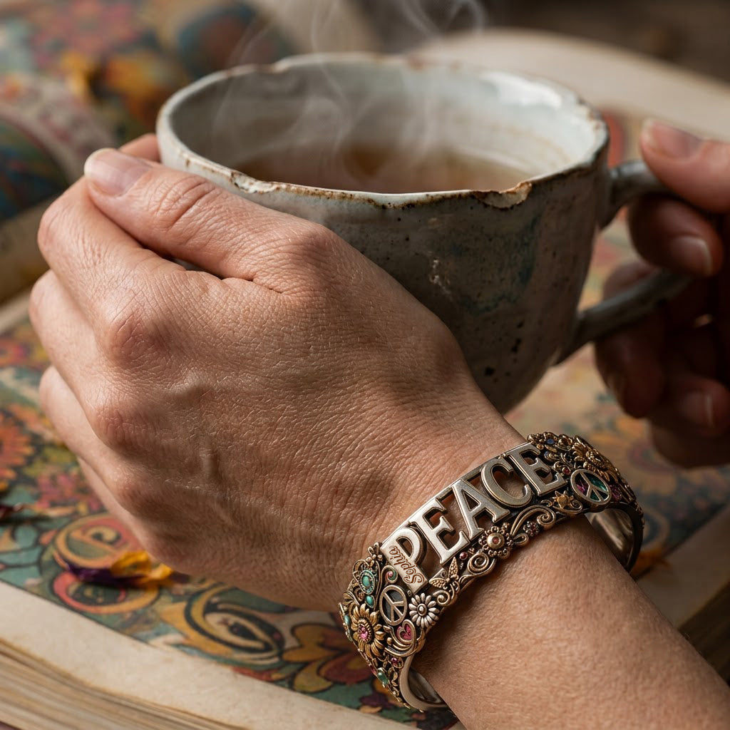 Hippie Souls - Personalized Hippie Shaped Cuff Bracelet