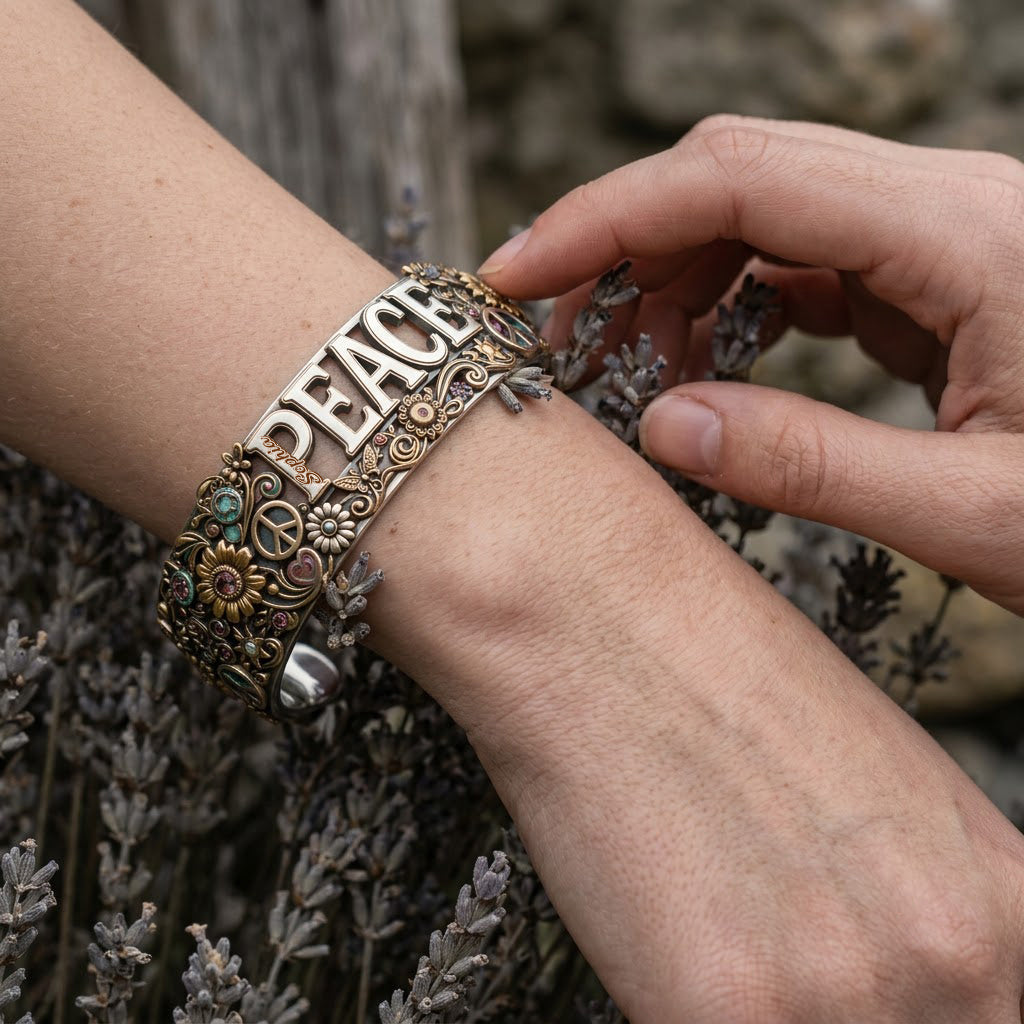 Hippie Souls - Personalized Hippie Shaped Cuff Bracelet
