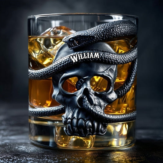Skull & Snake - Personalized Skull Whiskey Glass
