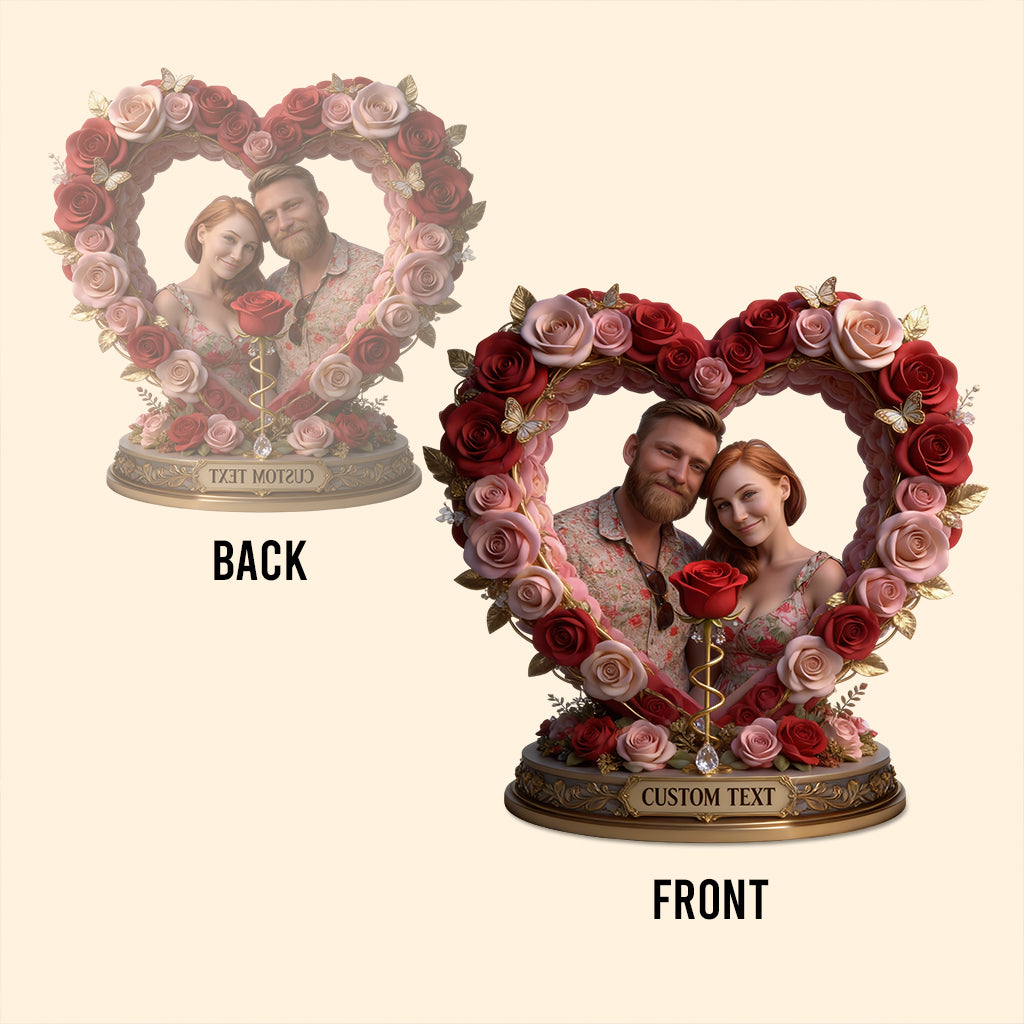 Custom Rose Couple Table Decor From Any Photo - Personalized Couple Custom Shaped Acrylic Plaque
