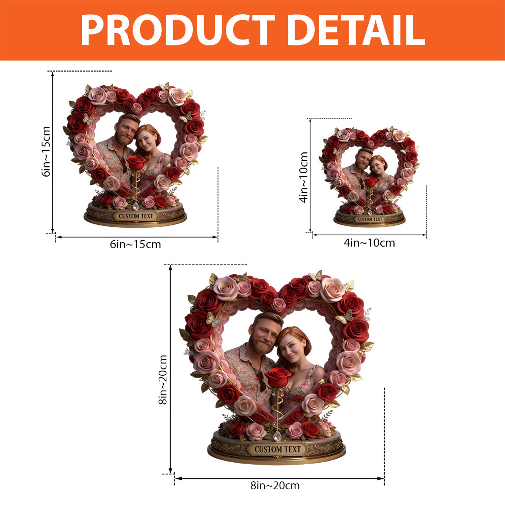 Custom Rose Couple Table Decor From Any Photo - Personalized Couple Custom Shaped Acrylic Plaque