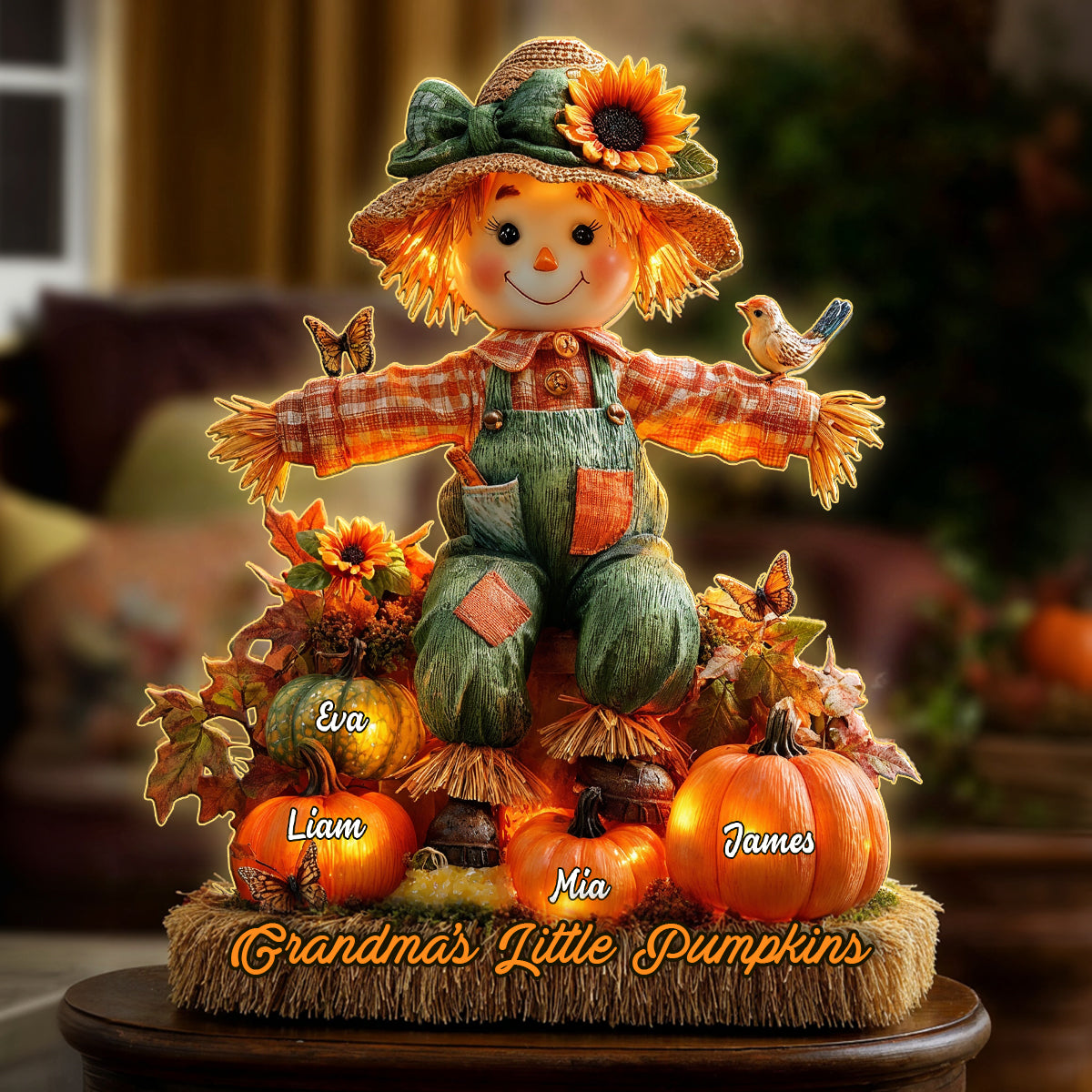Grandma's Little Pumpkins - Personalized Grandma Acrylic LED Night Light