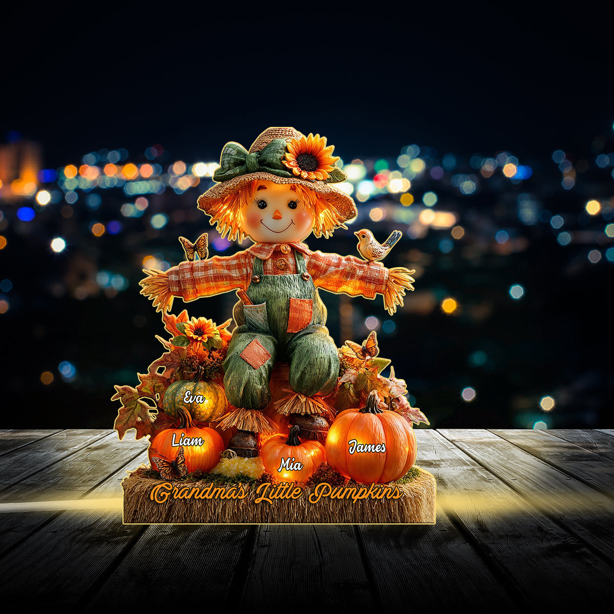 Grandma's Little Pumpkins - Personalized Grandma Acrylic LED Night Light