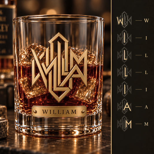 Luxury Name Logo - Personalized Real Men Whiskey Decanter Set
