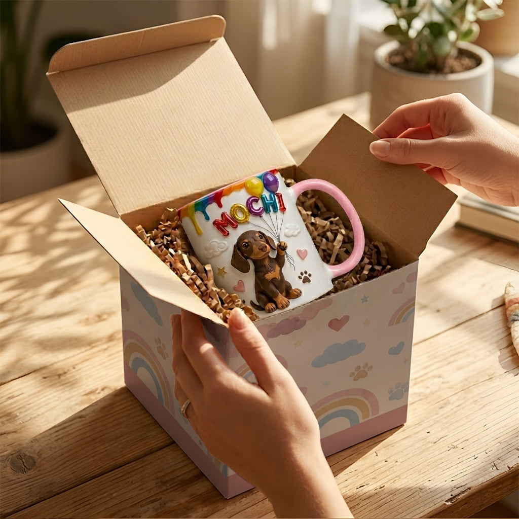 Ballon de Nom Personnalisé pour Animal - Tasse Accent Personnalisée avec Boîte Cadeau