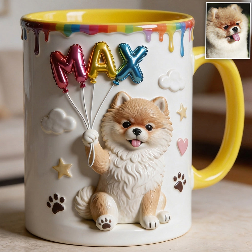 Ballon de Nom Personnalisé pour Animal - Tasse Accent Personnalisée avec Boîte Cadeau