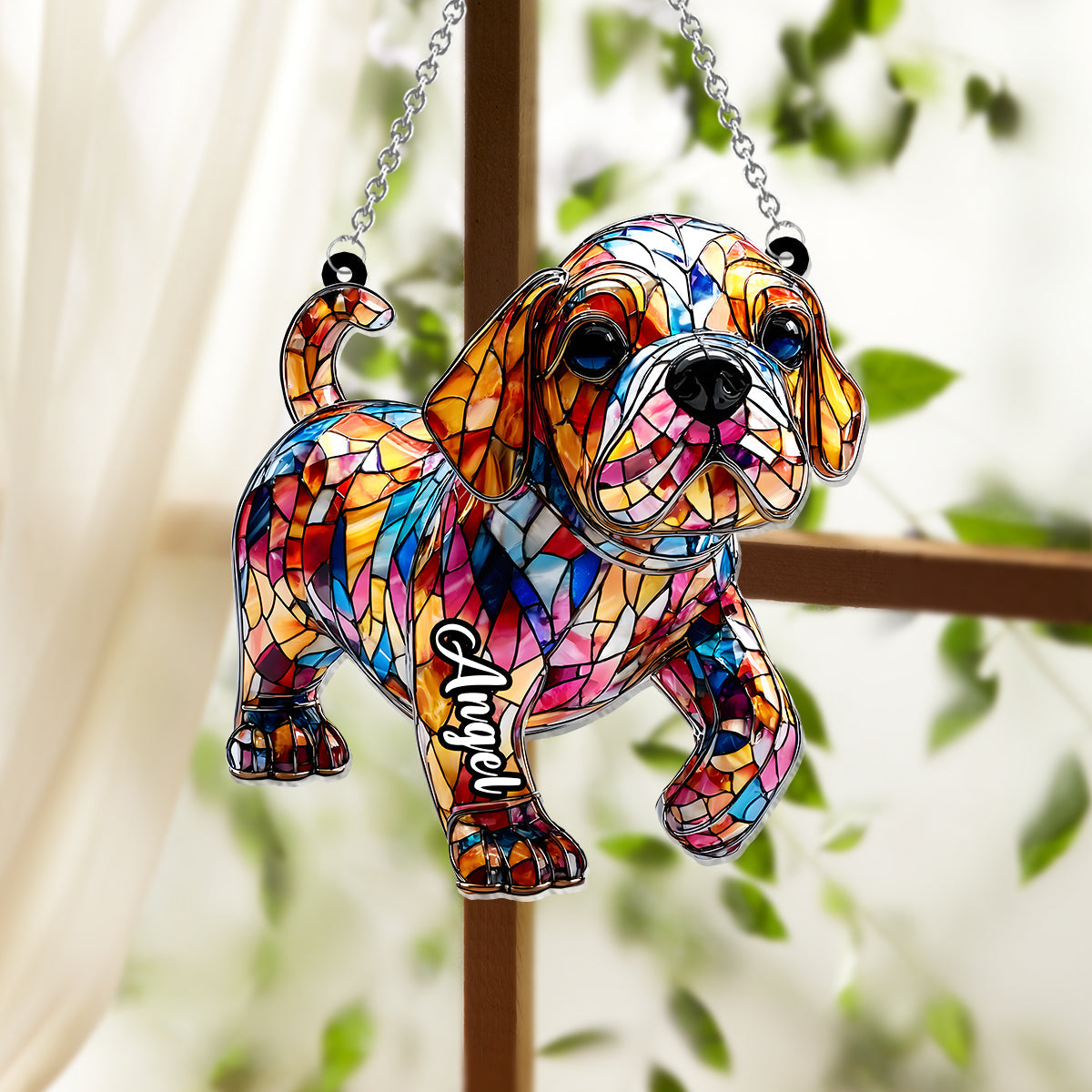 Niedliche Bulldogge – Personalisierter Fensterhänger mit französischer Bulldogge 