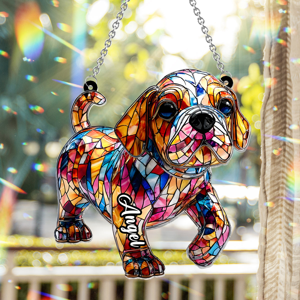 Niedliche Bulldogge – Personalisierter Fensterhänger mit französischer Bulldogge 