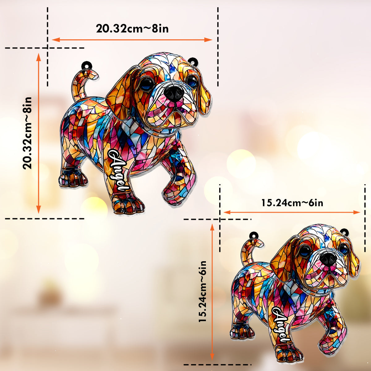 Niedliche Bulldogge – Personalisierter Fensterhänger mit französischer Bulldogge 