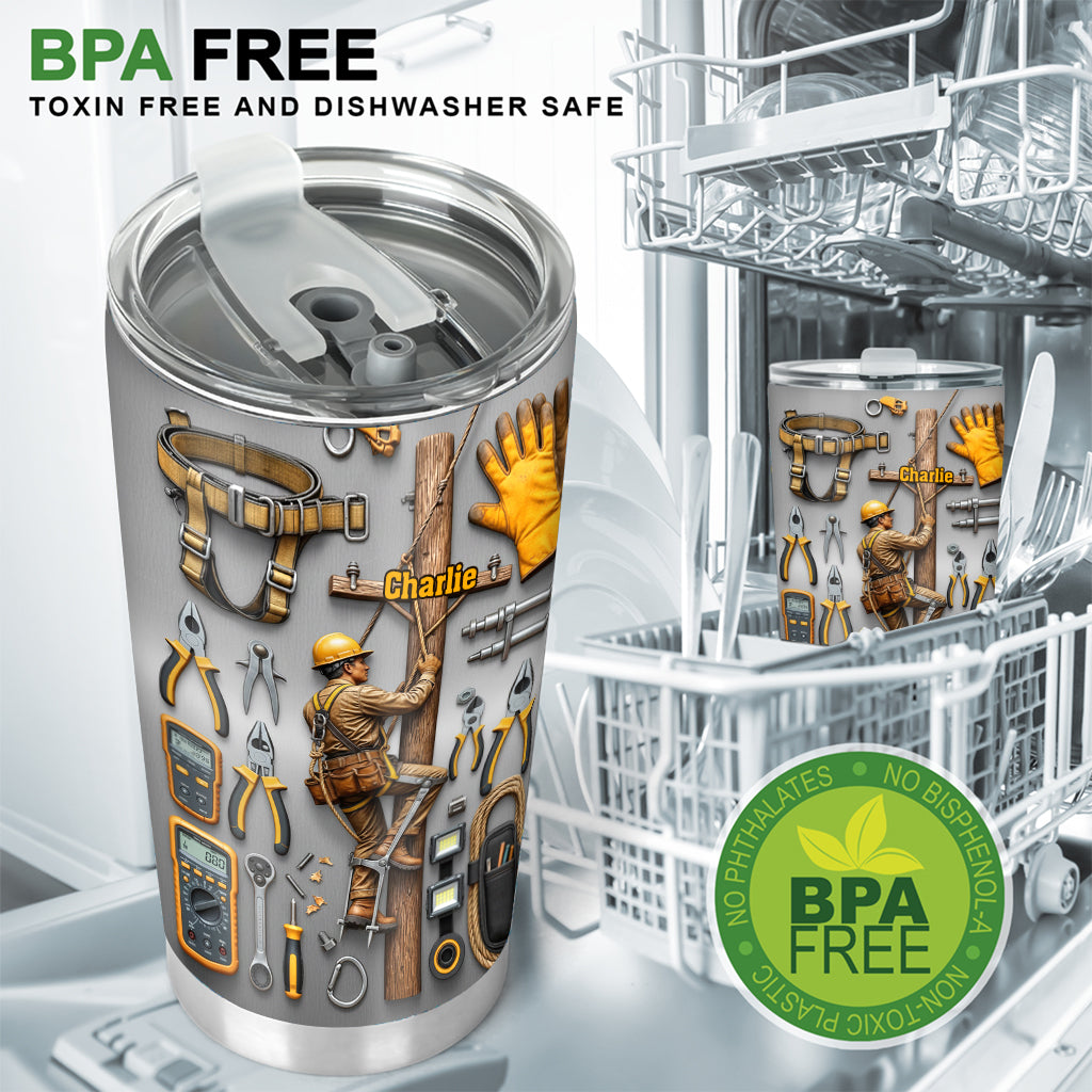 La force de la ligne - Gobelet personnalisé pour électricien de ligne