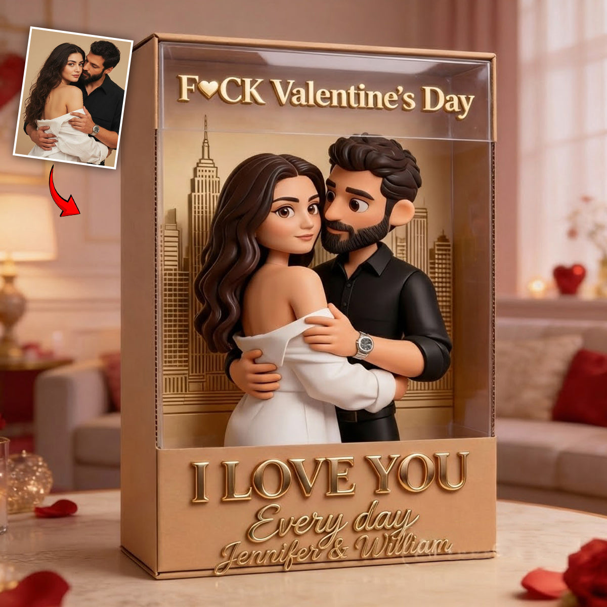 I Love You Every Day - Personalized Couple Custom Shaped Acrylic Plaque