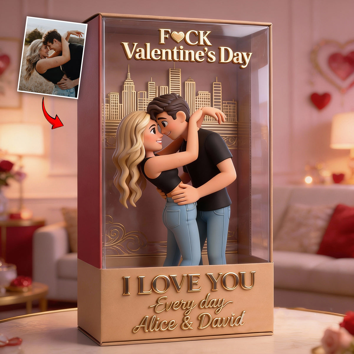 I Love You Every Day - Personalized Couple Custom Shaped Acrylic Plaque