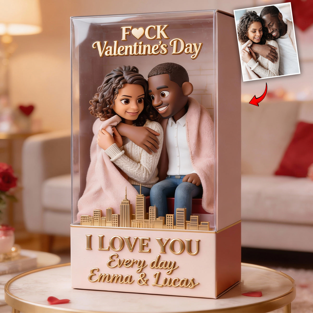 I Love You Every Day - Personalized Couple Custom Shaped Acrylic Plaque