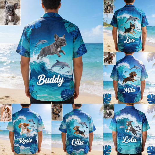 Lustiges Foto von Haustieren - Personalisierte Hawaiian Shirt für Hunde
