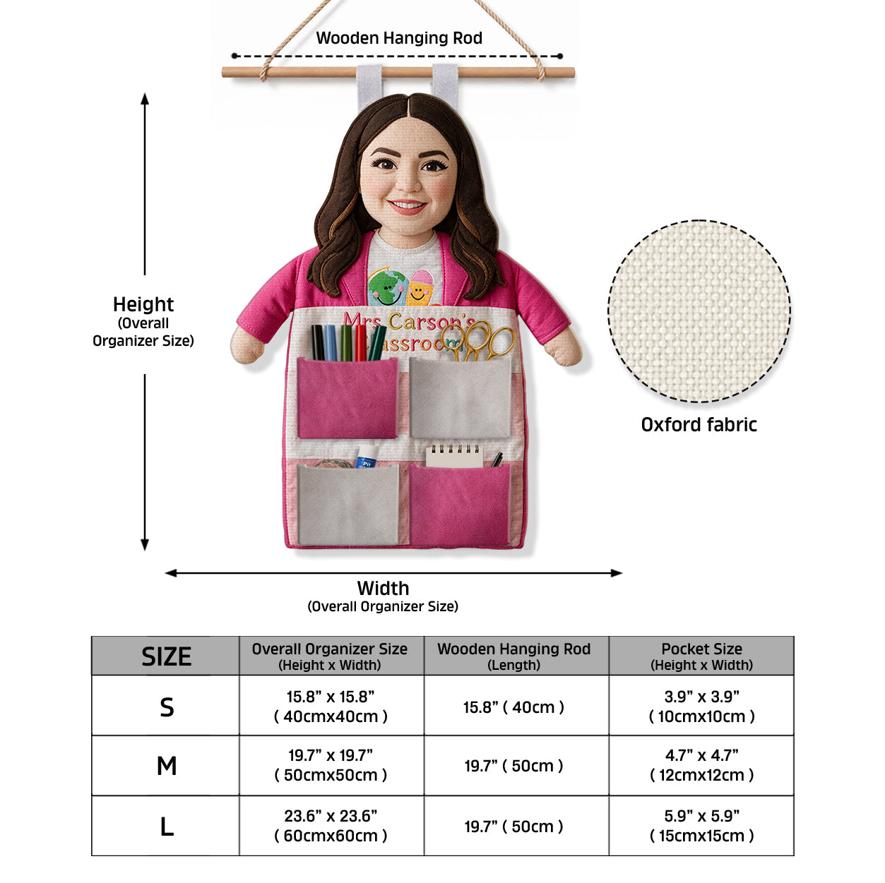 Teacher’s Little Helper - Personalized Teacher Hanging Organizer