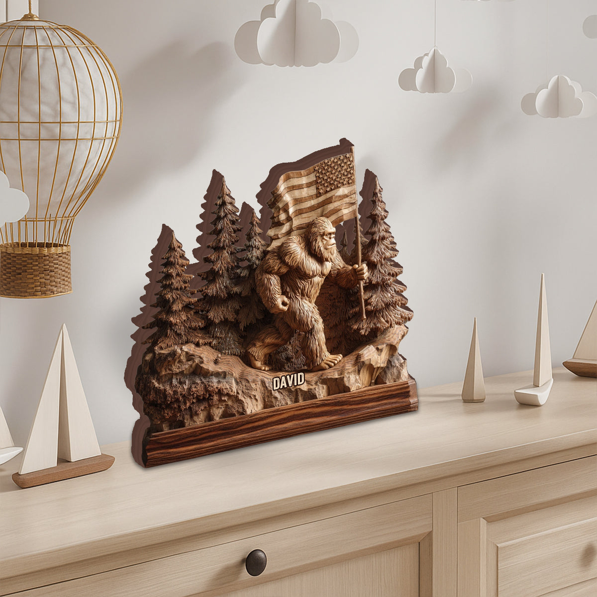 Ich glaube – Personalisierte Wanderplakette aus Holz in individueller Form