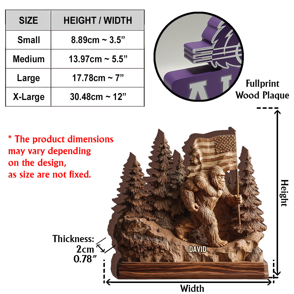 Ich glaube – Personalisierte Wanderplakette aus Holz in individueller Form