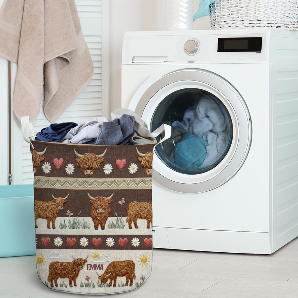 Farm Life - Personalized Highland Cow Storage Basket