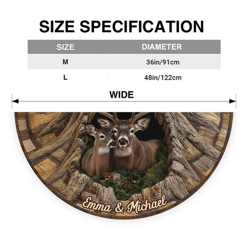 You & Me - Personalized Hunting Shaped Tree Skirt