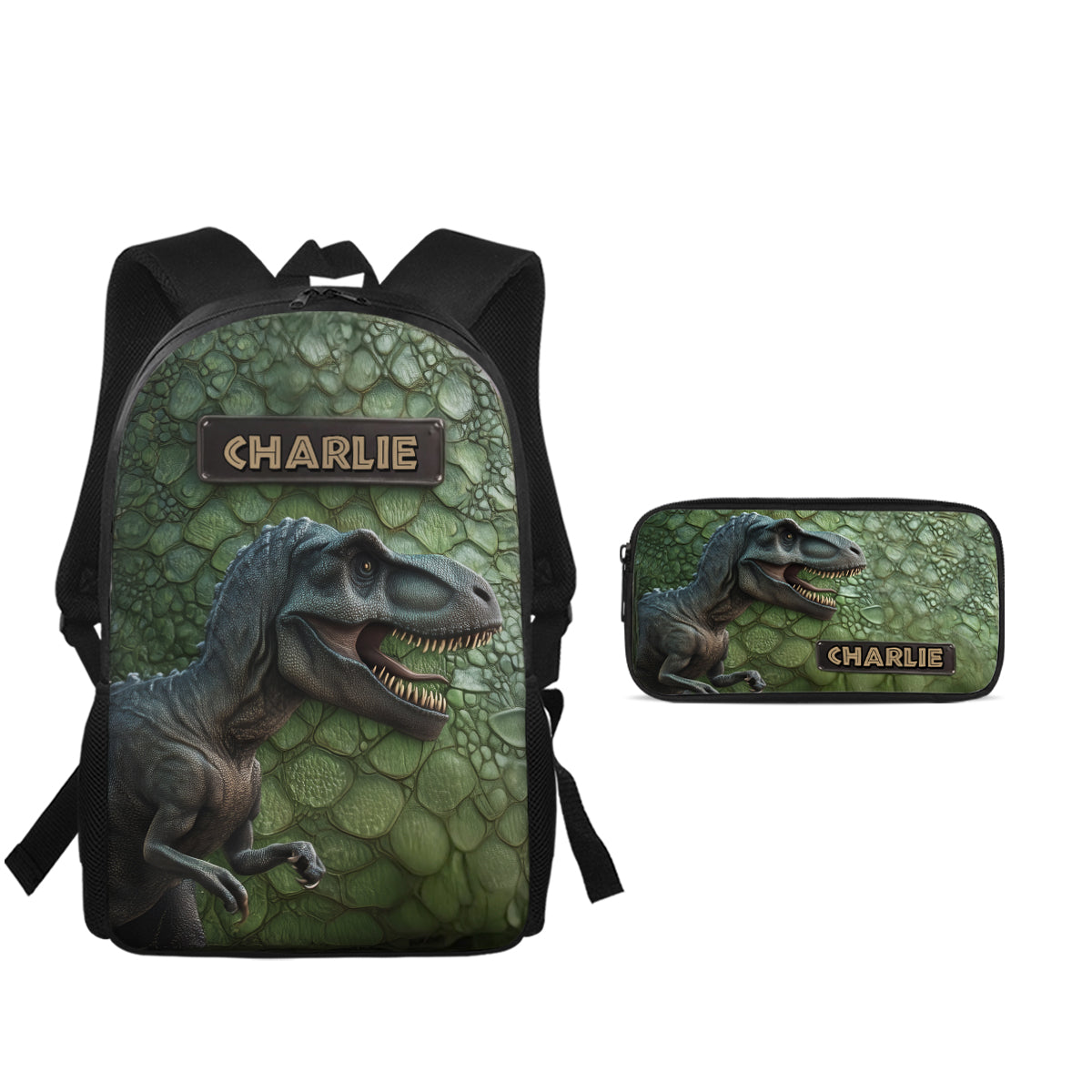 Dinosaur - Personalized Kid Backpack Lunch Bag Pencil Case Set
