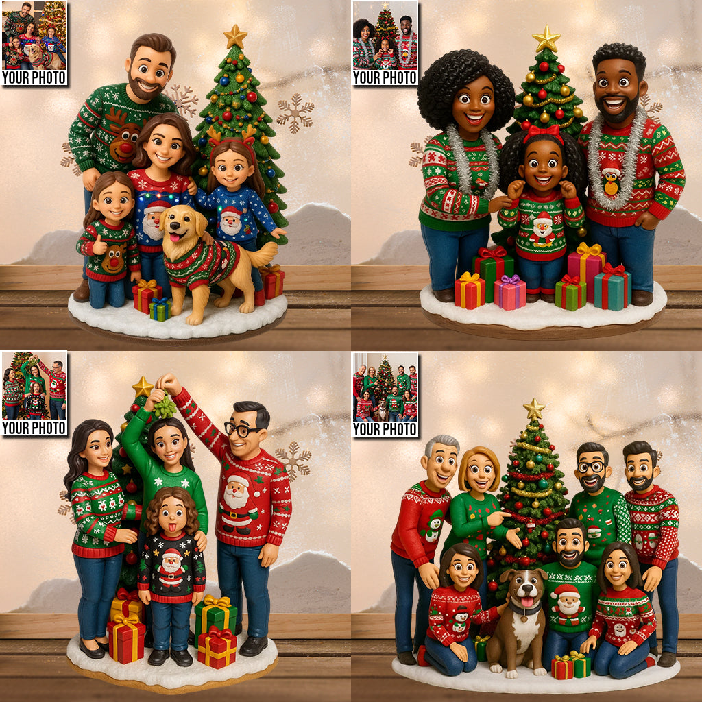 Merry Christmas Any Photo - Personalized Family Custom Shaped Acrylic Plaque