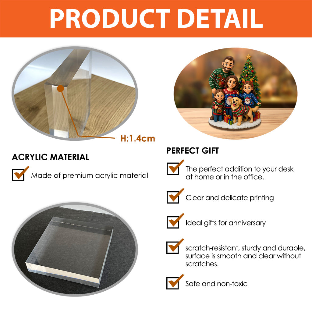 Merry Christmas Any Photo - Personalized Family Custom Shaped Acrylic Plaque