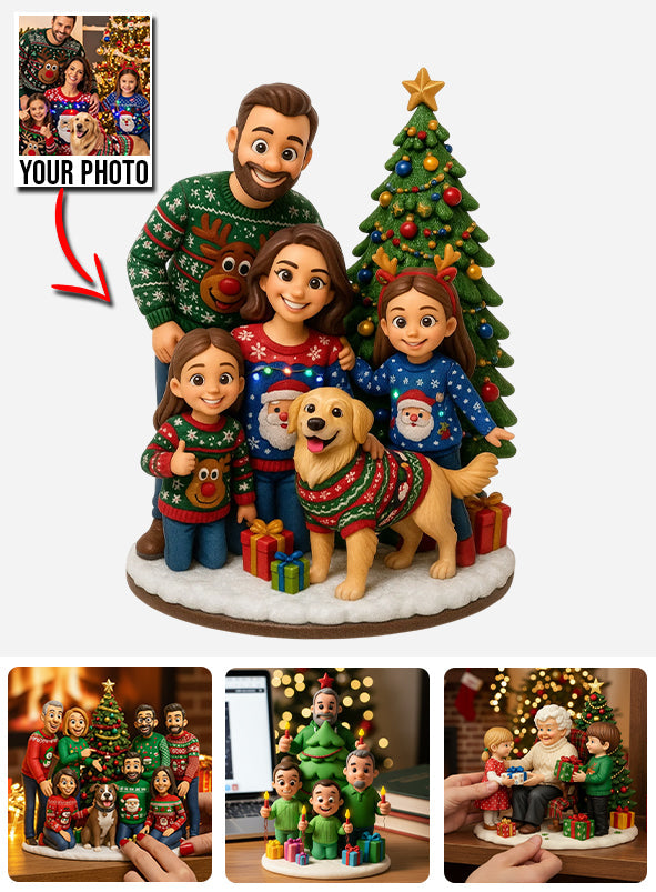 Merry Christmas Any Photo - Personalized Family Custom Shaped Acrylic Plaque