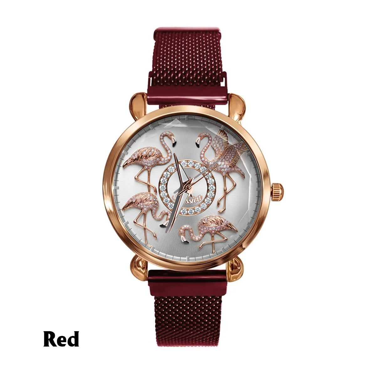 Flamingos lieben – Personalisierte Flamingo-Damenhanduhr 