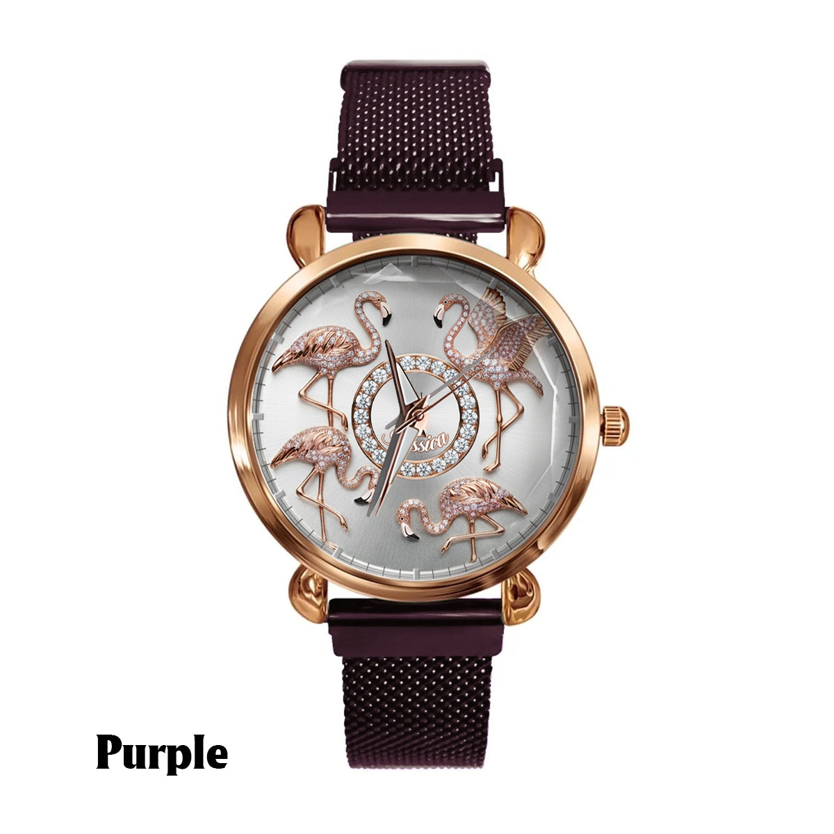 Flamingos lieben – Personalisierte Flamingo-Damenhanduhr 
