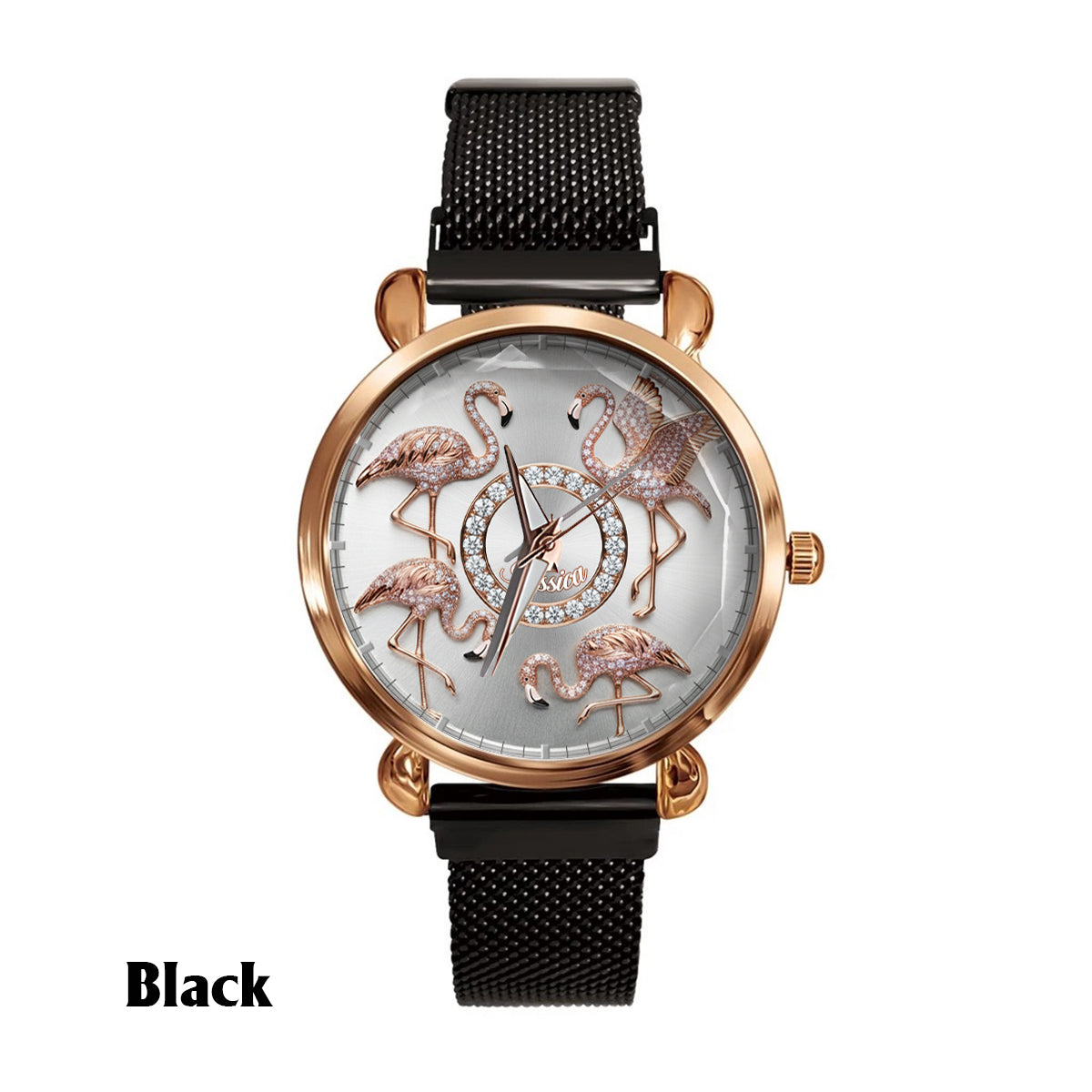 Flamingos lieben – Personalisierte Flamingo-Damenhanduhr 